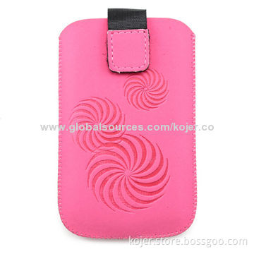 Case for iPhone, Made of Frosted Material, Retractable Pull-tab and Velcro Closure